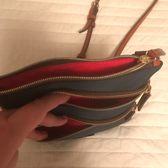 Dooney & Bourke North South Triple Zip in Navy - Picture 3 of 7